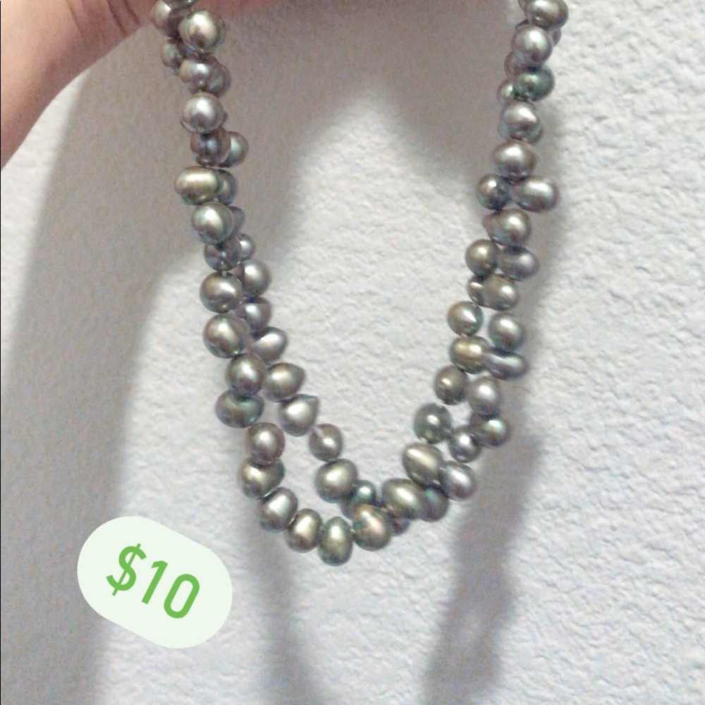 Green opal pearl necklace